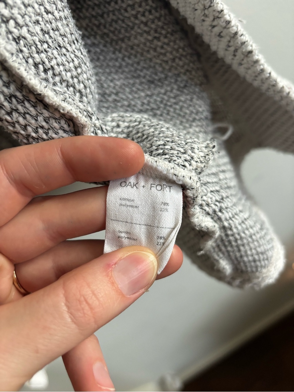 OAK + FORT Textured Open-Front Cardigan Light Gray - Picture 13 of 16